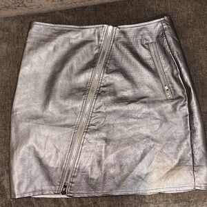 Just Love Metallic Silver Mini Skirt